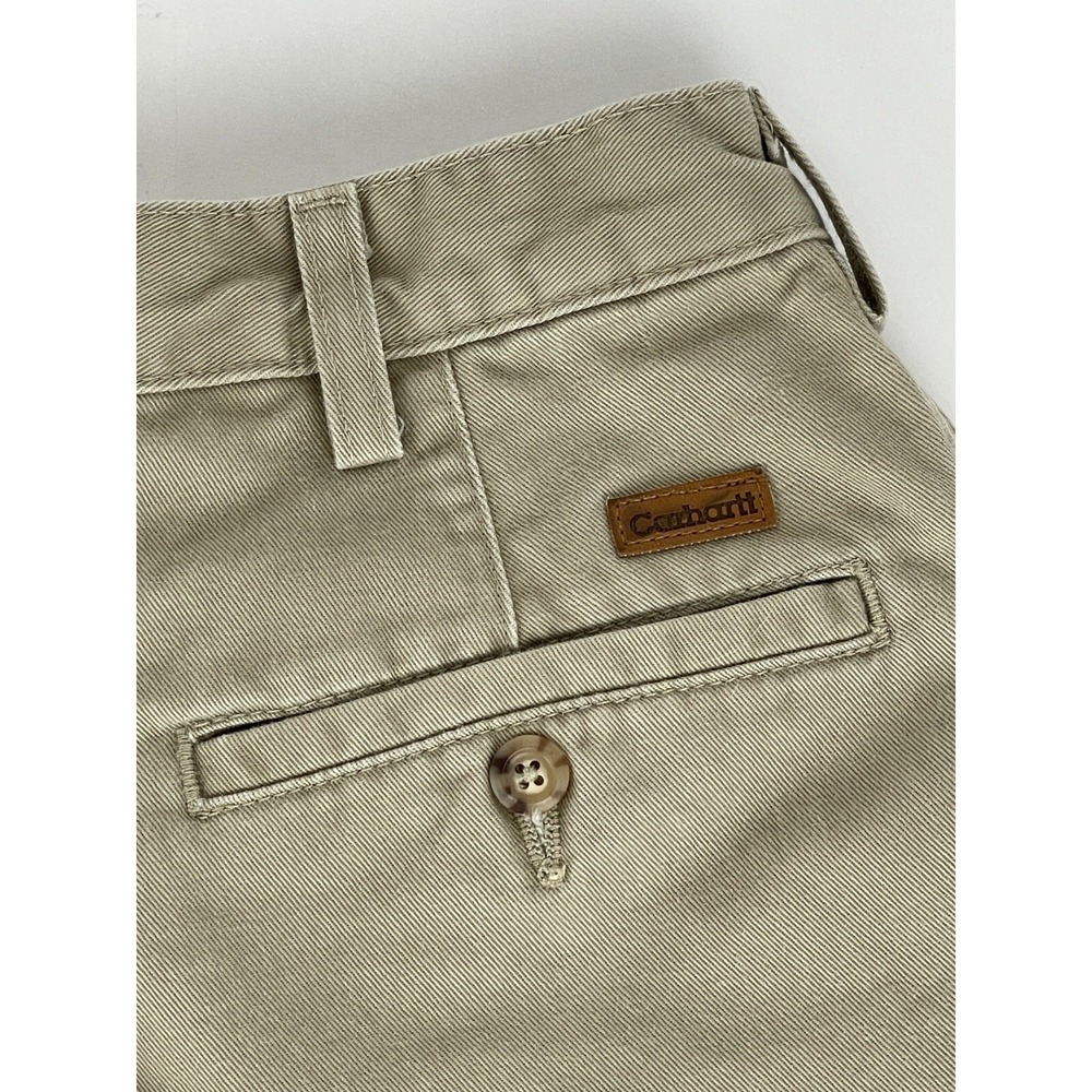 Carhartt Mens 34x34 B132 KHI Pleat Chino Twill Khaki Skate Y2K Vintage Pants